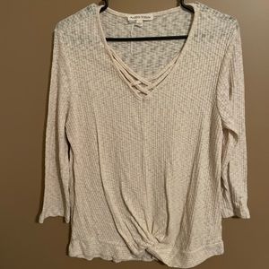 Tan 3/4 sleeve top